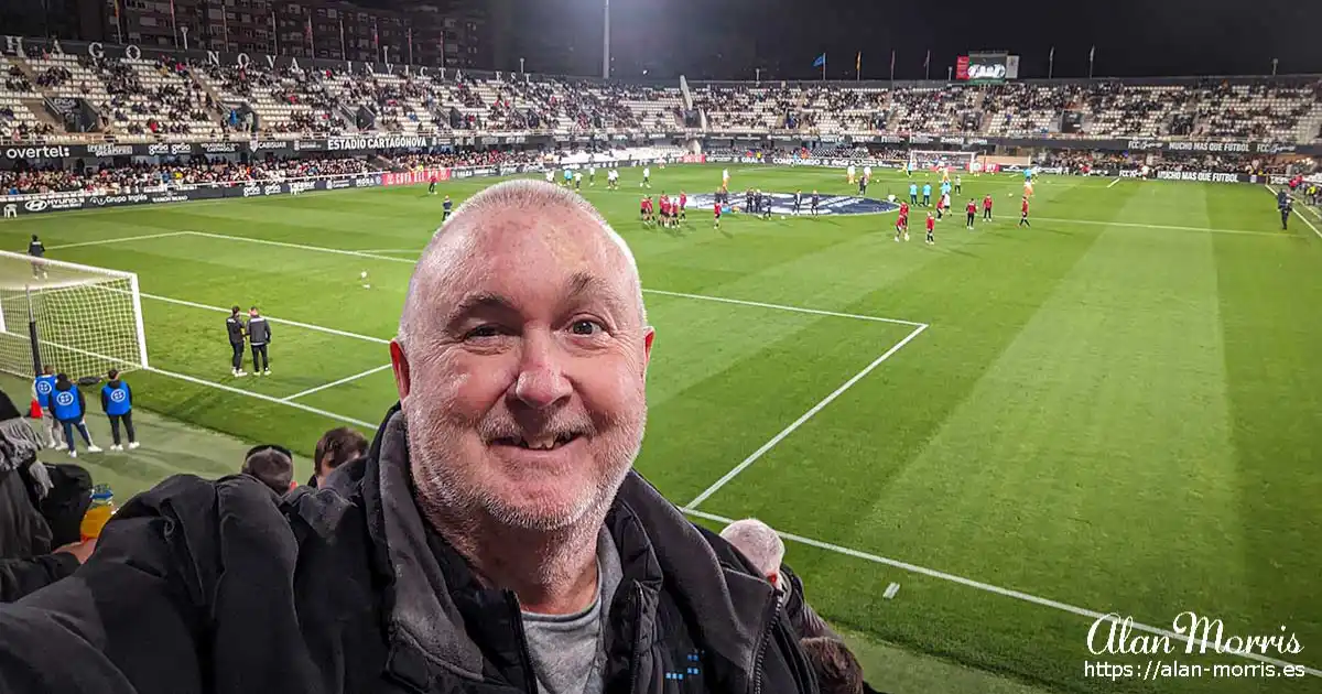 Alan Morris at the ground of FC Cartagena.